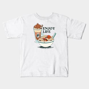 Retro Noodles and Milkshake Kids T-Shirt